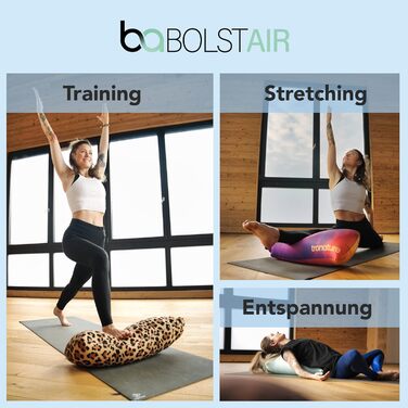 Надувна подушка для йоги BOLSTair для медитації, дорожня подушка, виготовлена з екологічно чистих матеріалів у Німеччині із запатентованим механізмом насоса, винно-червоного кольору