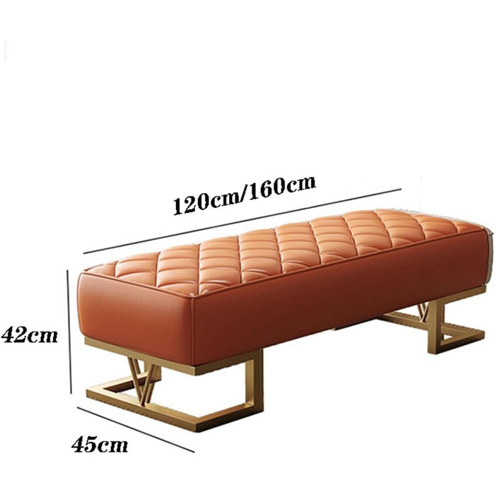 М'яка лавка для взуття для передпокою, роздягальні, табурет для ніг, диван-лавка з поліуретанової шкіри, приліжкова лавка для спальні Лавка для постільної білизни (колір білий, розмір 160 * 45 * 42) 160 * 45 * 42 білий