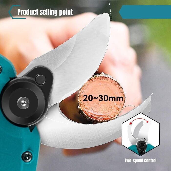 Акумуляторні садові ножиці для акумуляторів Makita 18V, електричні садові ножиці 30 мм, електричні садові ножиці з 2 акумуляторами ємністю 7500 мАг, садові ножиці з дисплеєм, бездротові садові ножиці для садівництва та обрізки дерев