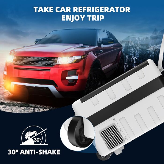 Компресорний холодильний ящик автомобільний 40 л, електричний кемпінговий холодильник 12В 230В з морозильною камерою, двозонний хо