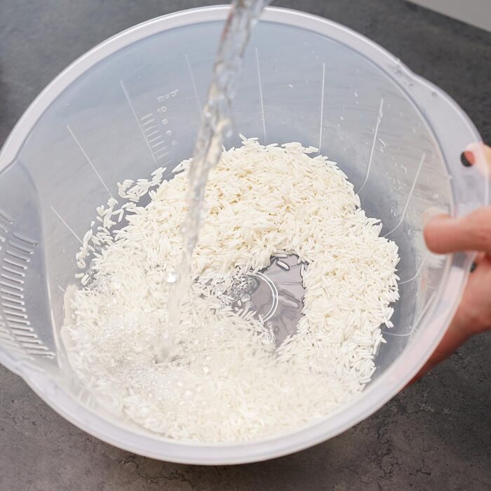 Миска для рису RICE HUNGER (2 л/26 см) для миття рису та овочів, пластикове ситечко для рису