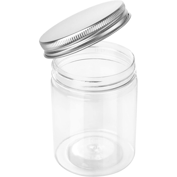 Набір із 20 пластикових контейнерів для зберігання з кришками, 250 мл, герметичні, без BPA. Прозорі, герметичні, круглі банки для зберігання з кришками для спецій, мюслі, солодощів, варення. Набір із 20 предметів - 250 мл