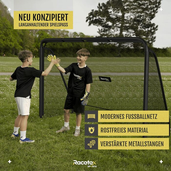 Футбольні ворота для садів, дітей та дорослих СУЧАСНИЙ дизайн - Дитячі футбольні ворота з міцною сталевою рамою спереду - Дитячі футбольні ворота з анкерними кріпленнями з нержавіючої сталі - Футбольні ворота 240x160