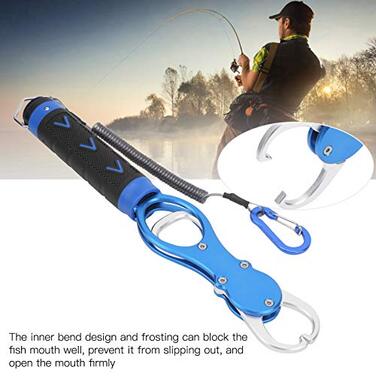 Рибний контролер ваги алюмінієвого сплаву риболовля хапачка для обробки та зважування інструмент для риби губа захоплення інструмент (синій)