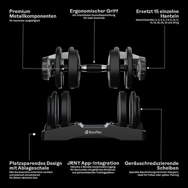 Серія регульованих ваг Bowflex SelectTech Компактна система гантелей та гір заліза 52, 90, 552i, 1090i та 840 для силових тренувань вдома НОВИНКА Одинарна гантель 52 (224 кг)