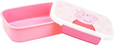 Ланчбокс Peppa Pig Квіти, Barbo Toys для дітей 38 років, міцний та легкий, можна мити в посудомийній машині, рожевий з квітковим малюнком, розміри 17,5x13x5,5 см