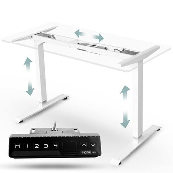 Електрична рама столу з регулюванням висоти, сертифікована TV GS, для столів стоячи, 2 двигуни із захистом від зіткнень, 4 слоти пам&39яті, вантажопідйомність до 100 кг (білий колір)