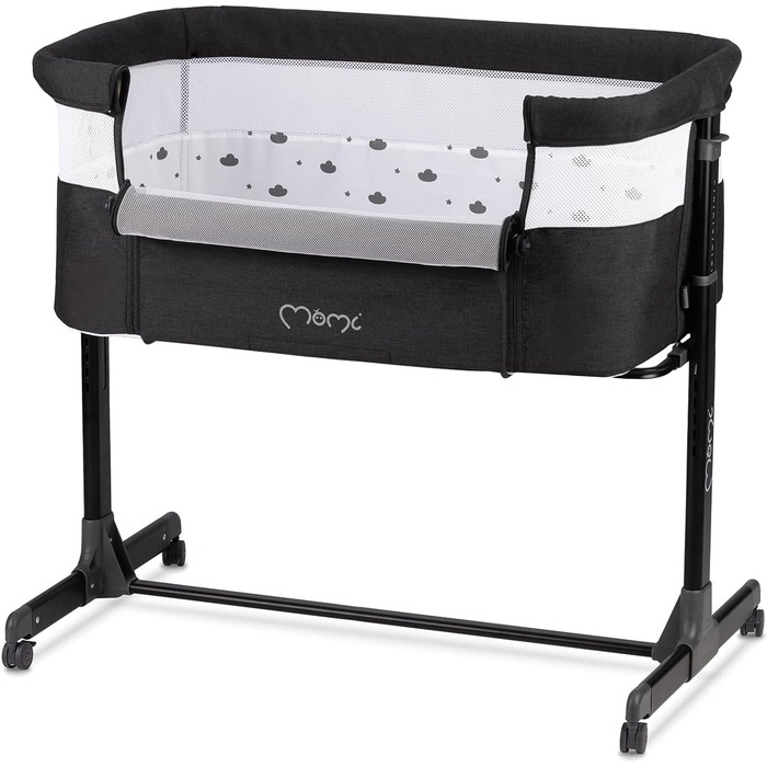 Багатофункціональна тумбочка та дитяче ліжко MoMi REVO, 6-рівневе регулювання висоти від 72 до 82 см, темно-сірий колір