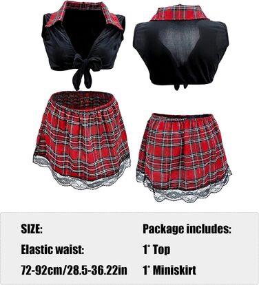 Костюм школярки з 2 предметів для рольової гри, косплей-набір з міні-спідницею-плісою, лялька, сексуальна студентська уніформа для Хеллоуїна, карнавалу та тематичних вечірок, жіноча нічна білизна чорного кольору