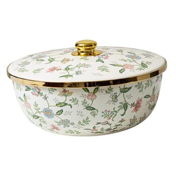 Емальована миска для супу Alipis з кришкою, велика кухонна миска для змішування 29 см, багатоцільова емальована миска для зберігання та приготування їжі