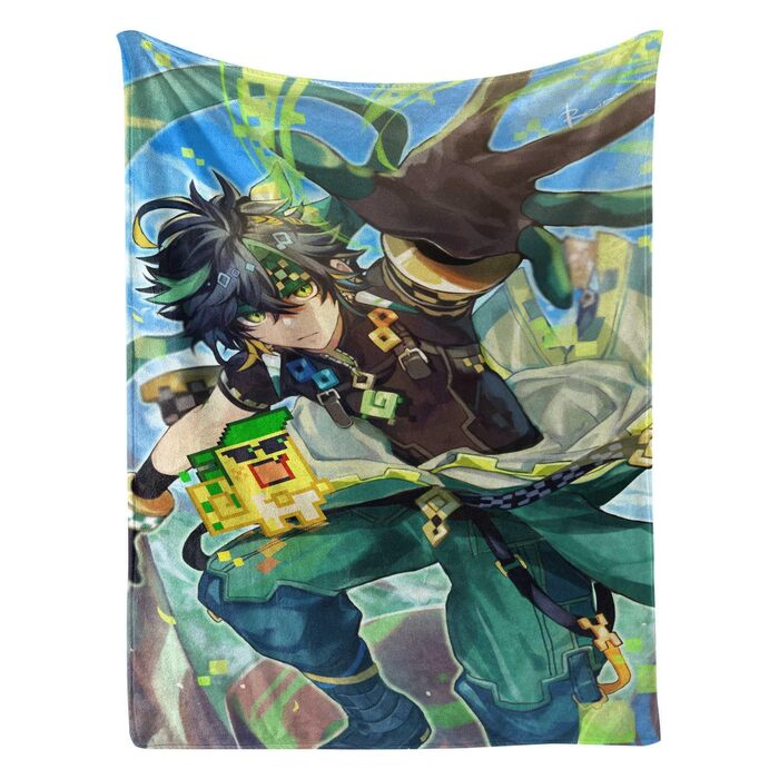 Пухнастий плед, декоративний плед, плед для дивана Genshin Impact Kinich (150x200 см)