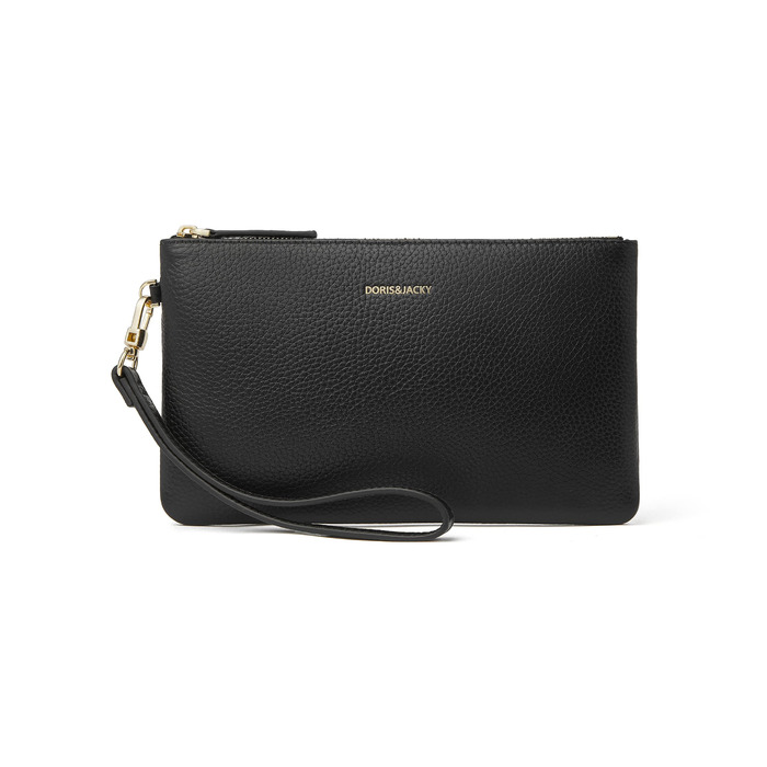 Дорис і Джекі Клатч на зап'ястя -005, Натуральна шкіра, Чорний