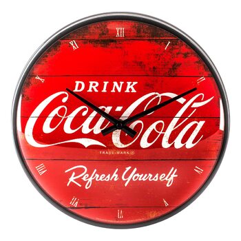 Ретро-настінний годинник Nostalgic-Art, Ø 31 см, Coca-Cola Logo Red Refresh Yourself