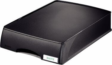 Шухляда для листів Leitz A4, високоякісна шухляда для конфіденційних документів, сумісна з лотками для листів, штабельоване відділення для зберігання як органайзер, чорний колір, серія Plus, 52100095, , чорний