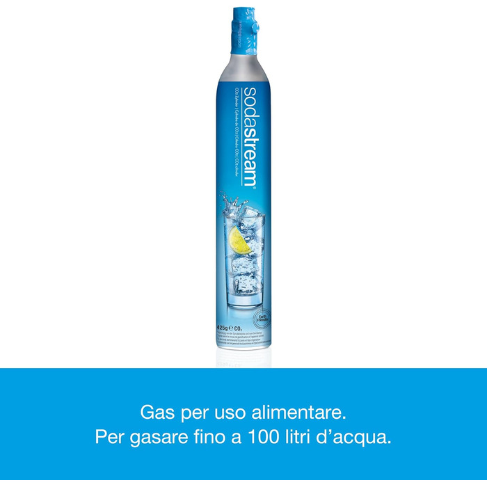 Зі скляною пляшкою для газованої води, яку можна мити в посудомийній машині, включаючи 1 циліндр і 1 скляний графин 0,6 л Колір титан/срібло, матова сталь, титан/срібло 130 см З 1 графином, 2.0