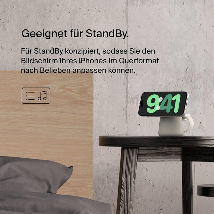 Бездротова зарядна станція Belkin BoostCharge Pro 2-в-1 з MagSafe (15 Вт), зарядний пристрій MagSafe, сумісний з iPhone серій 16,