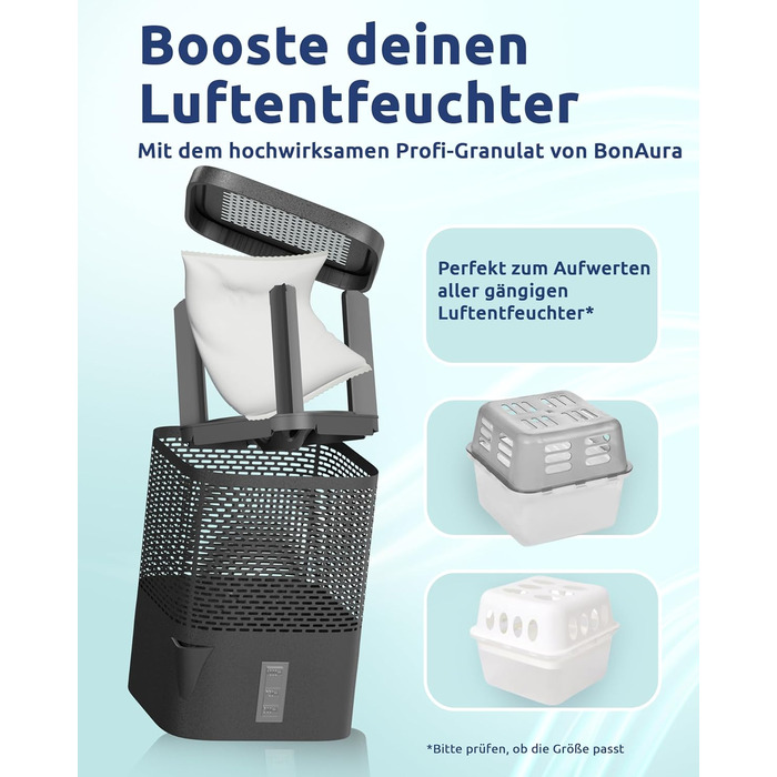 Заправний пакет осушувача BonAura AirOne I Набір із 4 гранул осушувача по 680 г I Заправний пакет осушувача для житлових приміщень I Захист від цвілі та запахів