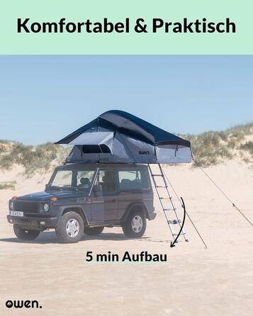 Намет на дах Owen Two Доступний з опцією тенту Кольори на вибір Просторий, комфортний намет на дах автомобіля Ідеально підходить для кемпінгу з автомобілем Універсальний аксесуар для кемпінгу Сірий з тентом