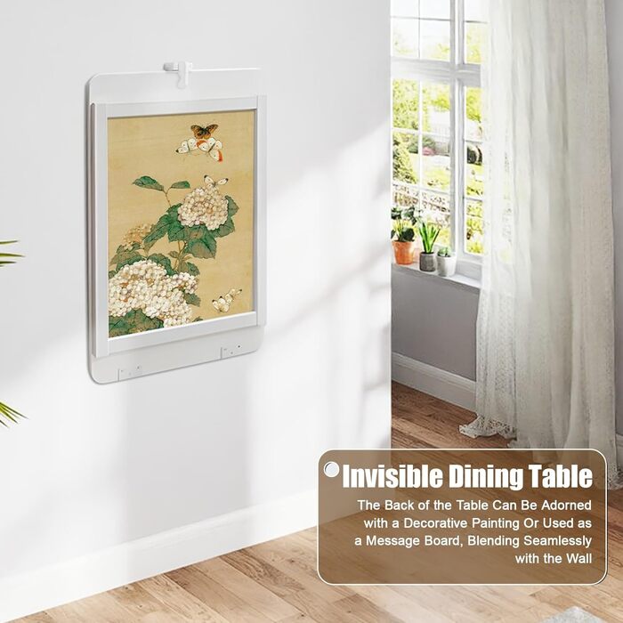 Розкладний стіл Білий настінний стіл Складний компактний настінний розкладний стіл Обідній стіл 9060 см Кухонний стіл Складаний стіл, легке встановлення