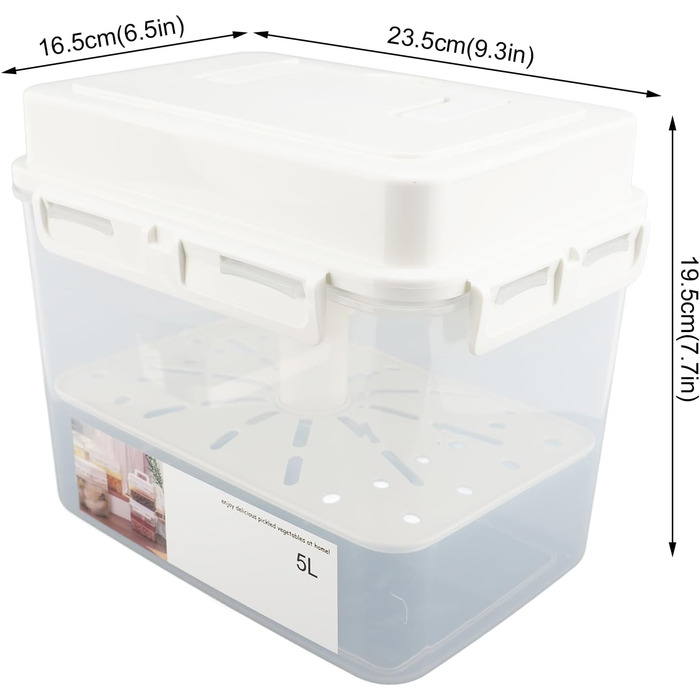 Контейнер для ферментації кімчі CCYLEZ 5 л, контейнер для зберігання халапеньйо з герметичною кришкою, контейнер для зберігання вдома, контейнер для ферментації огірків