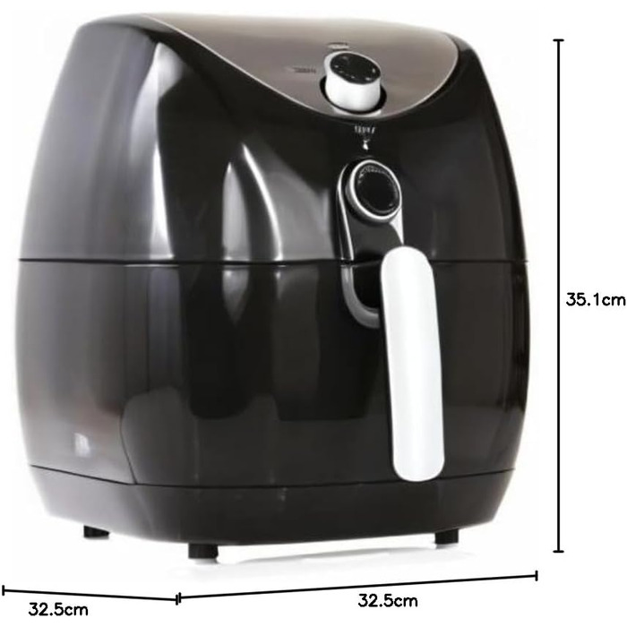 Фритюрниця Tower T17021 для всієї родини зі швидкою циркуляцією повітря - Таймер на 60 хвилин - Мультипіч 4,3 л 1500 Вт - чорний