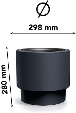 Великий вуличний горщик для квітів - Квітковий горщик із вставкою, Пластиковий квітковий горщик, Великий вуличний квітковий горщик, Горщик для квітів, для саду та балкону (MDBHEN, 30 см Антрацит) 30 см Антрацит Mdbhen