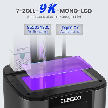 Принтер, настільний полімерний принтер із 7-дюймовим монохромним РК-дисплеєм 9K, підключенням до Wi-Fi, системою простого вирівнюв