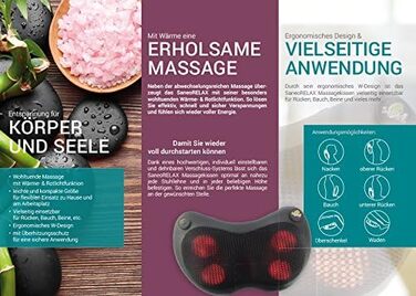 Масажна подушка для масажу шиї, плечей, спини з функцією тепла Shiatsu Heat Pad Massager німецького бренду Quality