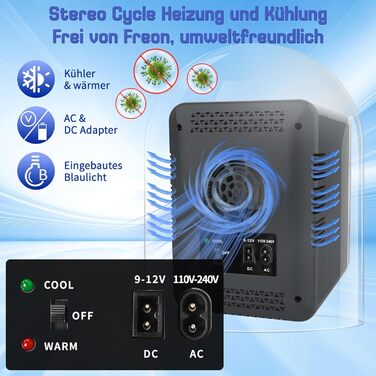 Міні-холодильник 4 літри 2 в 1 з функцією охолодження та обігріву, безшумний портативний холодильник AC12V DC для автомобіля, спал