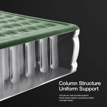 Самонадувальний надувний матрац за 3 хвилини, надувне гостьове ліжко з вбудованим електричним насосом, надувне односпальне ліжко для кемпінгу та домашнього використання (односпальне (46 см))