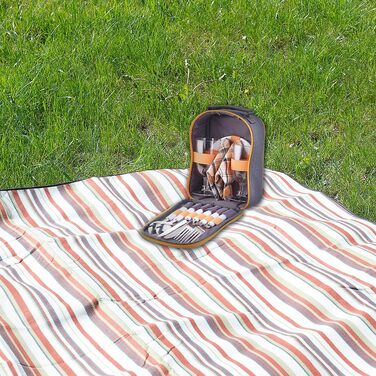 Набір посуду для пікніка PEARL Набір для пікніка на 2 особи склянки, серветки, тарілки, столові прибори (набір посуду, 2 особи, дорожній)