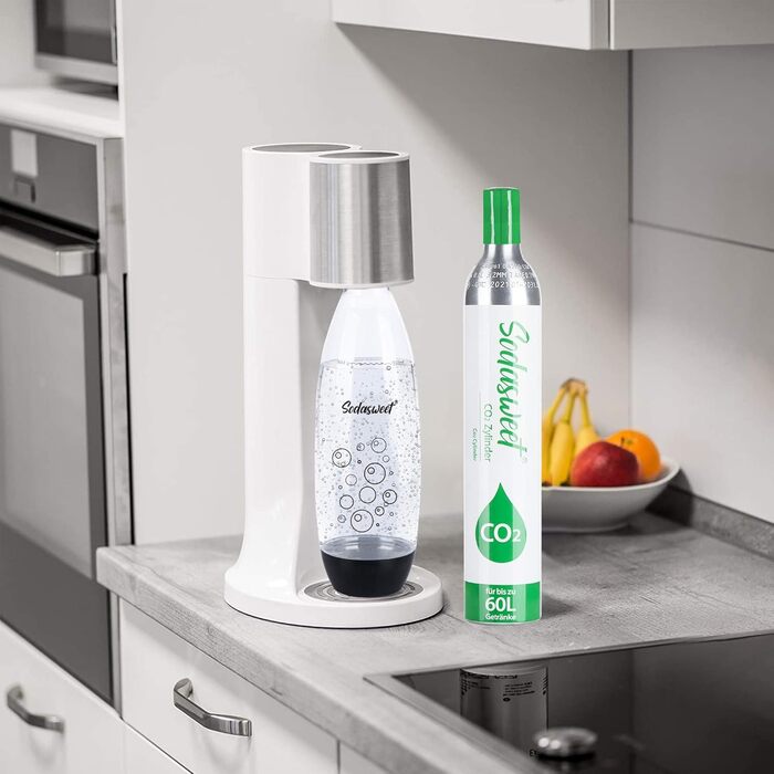 Циліндр CO2, новий і вперше заповнений у Німеччині, циліндр з вуглекислим газом циліндр для газованої води 425 г вуглекислого газу приблизно для 60 л води, підходить для виробників газованої води Sodastream тощо, 10 років TV, 2 шт.