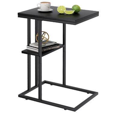 С-подібний приставний столик, приставний столик до дивана, журнальний столик, маленький столик, столик до дивана, тумбочка для ліжка, бічний столик, приставний столик до дивана, маленький столик для ноутбука, столик до дивана, дерев&39яне оздоблення, чорн