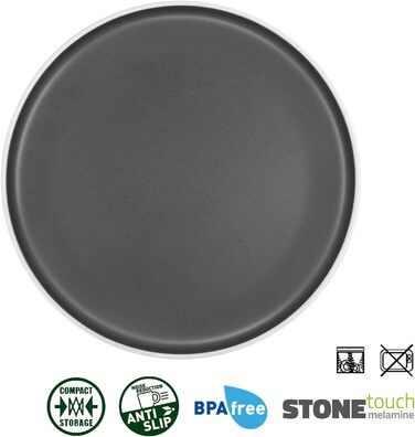 Набір меламінового посуду для кемпінгу 12 предметів - Тарілки та миски для 2-4 осіб DOLOMIT Midday - Штабелюється, стійкий до подряпин Midday, 12 предметів