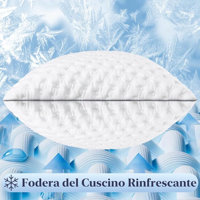 Подушка для ліжка BedStory 40 x 70 см піна з ефектом пам&39яті та волокно з регульованим наповнювачем, м&39яка та дихаюча для сну, чохол можна прати 40x70см 1