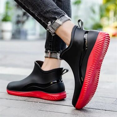 Чоловіче гумове взуття, чоловічі гумові чоботи, короткі гумові чоботи, гумове взуття для активного відпочинку, чорне, розмір 41 EU