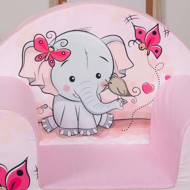 Дитяче крісло від 1 року Зручне та легке Крісло для дитячої кімнати Чохол, який можна прати Мяка пінопластова підкладка (Слон - Рожевий)