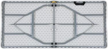 Стіл для кейтерингу THINIA HOME, складаний, прямокутний, портативний, білий, 150 см, багатофункціональний стіл для кемпінгу та заходів у приміщенні або на відкритому повітрі, ніжки зі смоли та сталі для 2-4 осіб