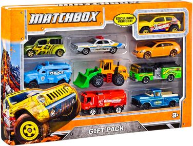 Подарунковий набір MATCHBOX - 9 литих автомобілів для годин розваг, включаючи ексклюзивний дизайн, найкращий автопарк з усіма набо