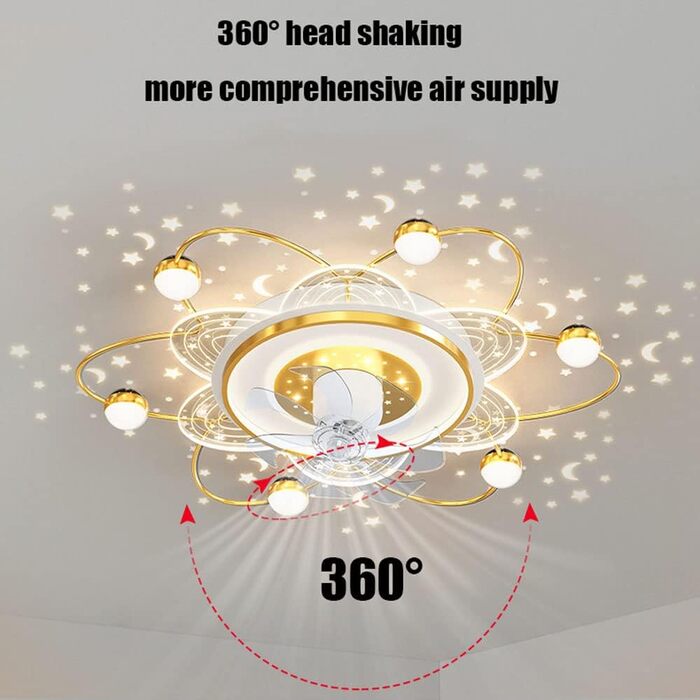 Вт світлодіодний стельовий світильник з регулюванням яскравості, стельовий вентилятор зі світлодіодним освітленням, регульована шв