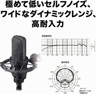Студійний конденсаторний мікрофон Audio-Technica AT4040 з великою діафрагмою та тримачем-павуком, чорний