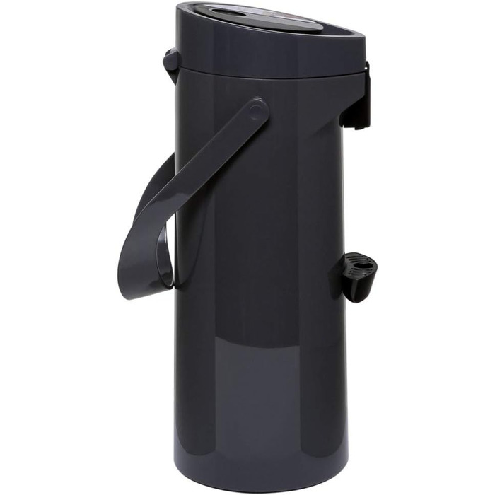 Термос Emsa 515706 з насосом Ponza, ємність 1,9 л, ізольована чашка, важіль тиску, знімний піддон для крапель, антрацит