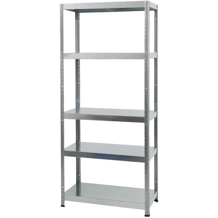 Металевий стелаж PROREGAL Steel Eagle 180x80x40 см, вантажопідйомність полиці 130 кг, оцинкований, надміцний стелаж, кухонний стелаж, стелаж для підвалу, стелаж без болтів, гаражний стелаж, стелаж для зберігання 180x80x40 см, оцинкований