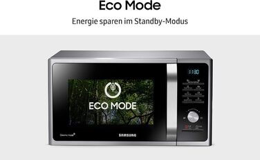 Мікрохвильова піч Samsung MS2BF303TAS/EG, 1000 Вт, простір для приготування їжі 28 л (дуже великий), ширина 51,2 см, розморожування потужністю розморожування, 26 автоматичних програм, Silver Single