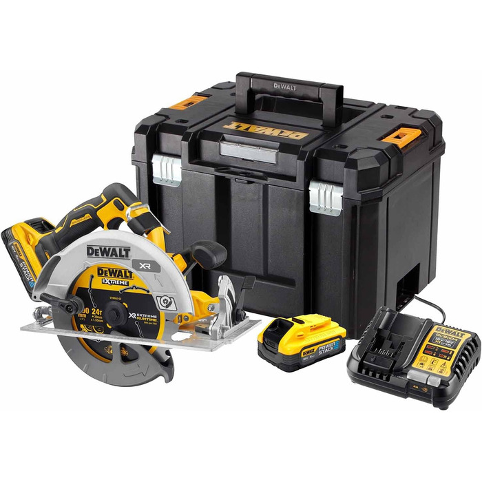 Акумуляторна циркулярна пила DeWALT DCS573H2T-QW 18В 5Ач, пильний диск Ø190мм, акумуляторна циркулярна пила в комплекті з мережеви