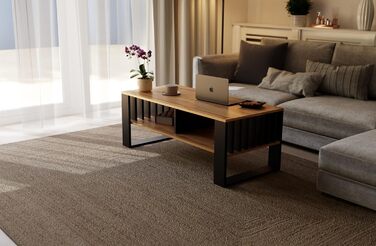 Журнальний столик Meble Pitus Сучасний стіл для вітальні Журнальний столик з місцем для зберігання 90 x 50 x 50 см Стіл для вітальні Меблі з рейковими елементами Вічний дуб