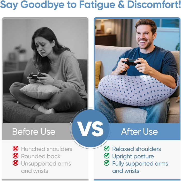 Подушка для читання WildFun для покращення постави та зменшення втоми, компактна подушка для підтримки рук під час читання, гри, роботи, сидіння в ліжку/дивані
