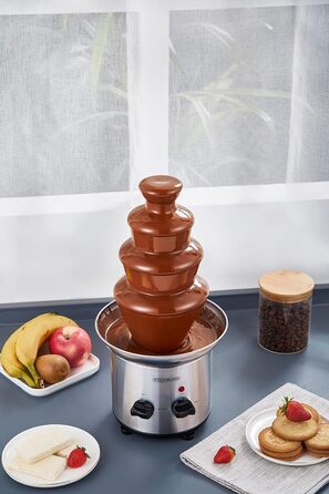 Шоколадний фонтан 170 Вт 1250 г Якісна та міцна нержавіюча сталь 4 етапи Термостійкий Шоколадний фонтан Фондю Шоколадне фондю Шоколадний фонтан