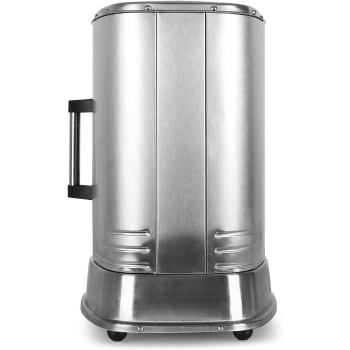 Гриль для шашлику oneConcept Kebap Master, Гіросгриль зі скляними розсувними дверима, закритий, шампур для шашлику, нержавіюча сталь, вертикальний гриль, розсувні двері, срібло