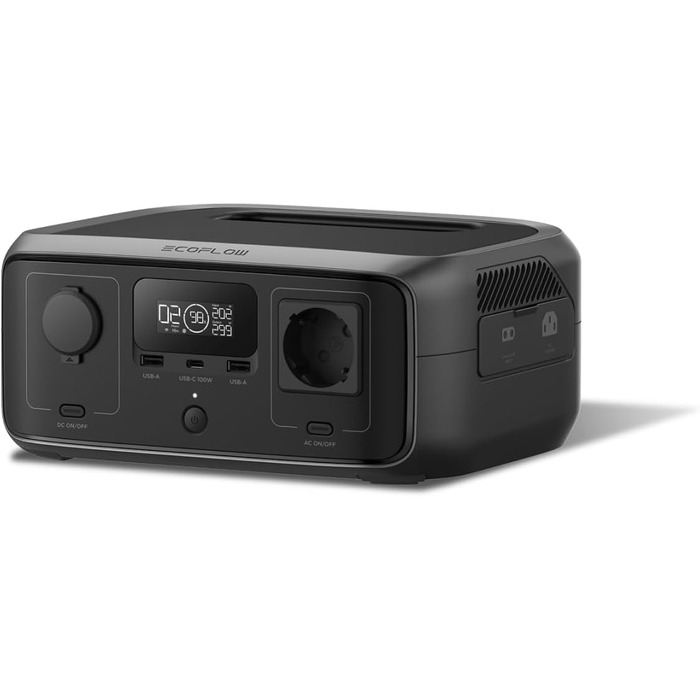 Портативна електростанція ECOFLOW RIVER 3, акумулятор LFP 245 Втгод, вихідна потужність до 600 Вт, 2 час роботи з GaN, ДБЖ &lt20 мс, на 30 компактніший сонячний генератор для використання на свіжому повітрі, кемпінгу, фургонів